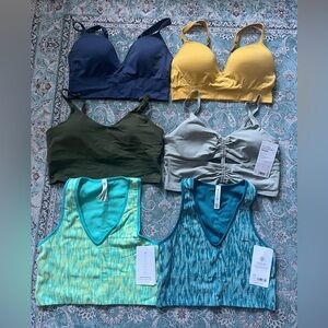 Lot of 6 Athleta Longline Bras/Crops Size Large